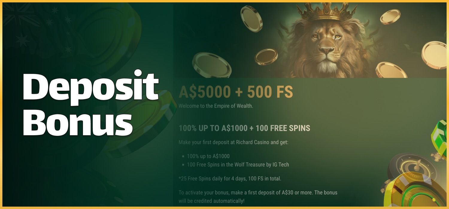 deposit bonus of Richard Casino