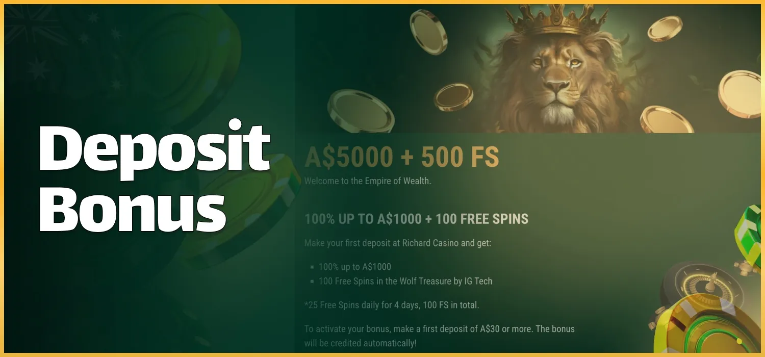 deposit bonus of Richard Casino