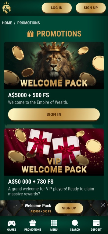 Richard Casino main page